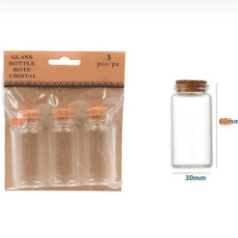 BOTELLA DE CRISTAL CON CORCHO