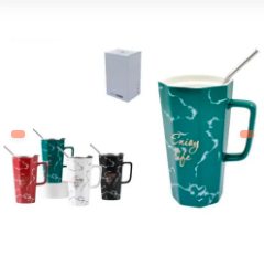 TAZA DE CERAMICA DE MARMOL UNICOLOR