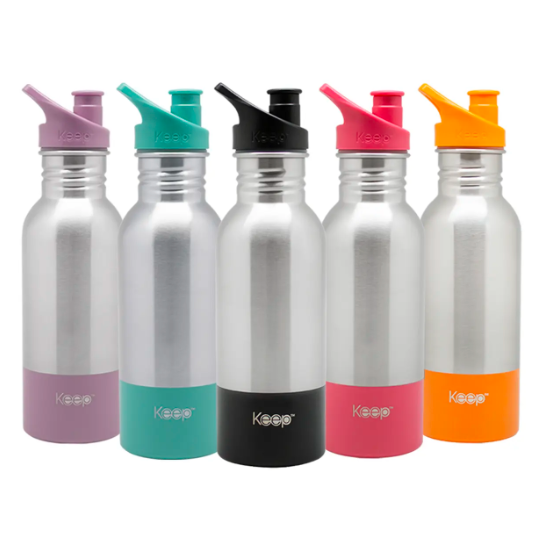 botella metalica keep 600 ml colores