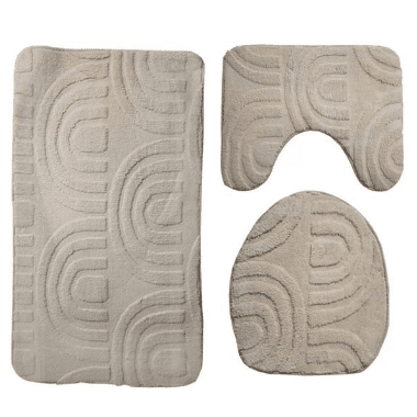 set 3 juego de baño microfibra inodoro