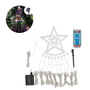 luce led estrella cortina solar exterior navidad