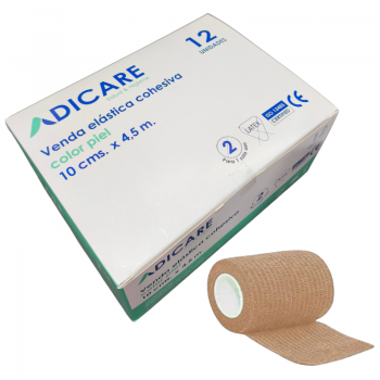 CAJA DE 12 VENDAS ELASTICAS COHESIVAS COLOR PIEL
