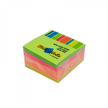 MINI CUBO NOTAS ADHESIVAS NEON