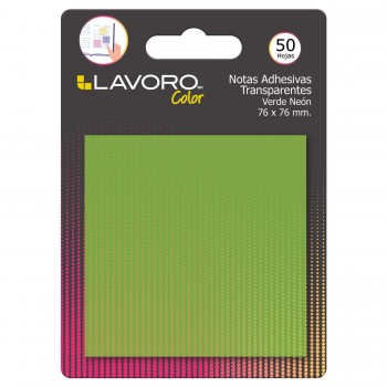 NOTAS ADHESIVAS VERDE TRANSPARENTE