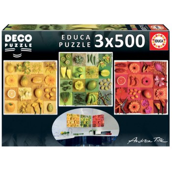 PUZZLE 3X500 PIEZAS FRUTAS EXOTICAS 