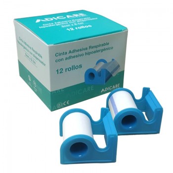 CAJA 12 CINTAS ADHESIVA DE PAPEL MICROPOROSA