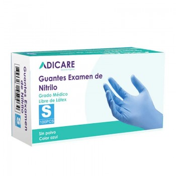 GUANTES EXAMEN DE NITRILO AZUL TALLA S