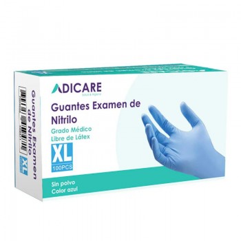 GUANTES EXAMEN DE NITRILO AZUL TALLA XL