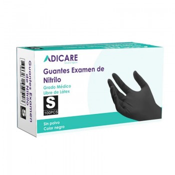 GUANTES EXAMEN DE NITRILO NEGRO TALLA S