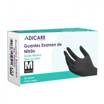 GUANTES EXAMEN DE NITRILO NEGRO TALLA M