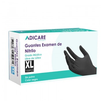 GUANTES EXAMEN DE NITRILO NEGRO TALLA XL