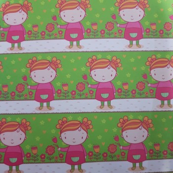 PAPEL DE REGALO NIÑA FLOR