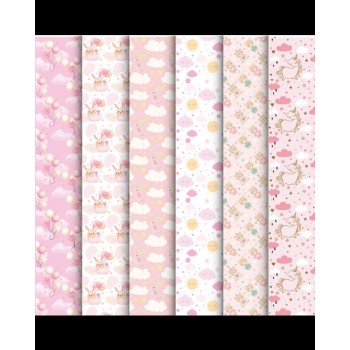 PAPEL DE REGALO COUCHE GUAGUA NIÑITAS DISEÑOS SURTIDOS