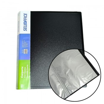 CARPETA CON FUNDAS PLASTICA NEGRA 40 FUNDAS